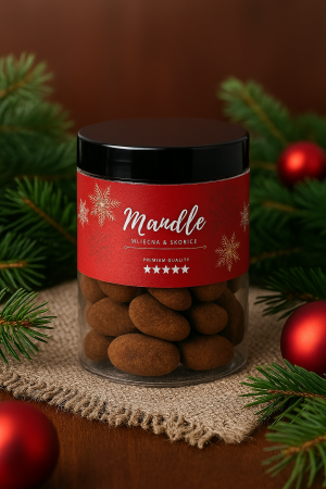 Dóza mandle v mléčné čokoládě a skořici - Reklamnepredmety