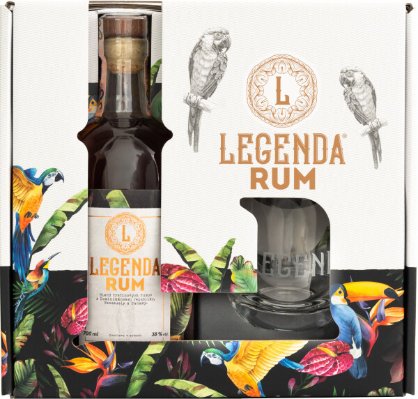 Rum Legenda 38% se sklenicí