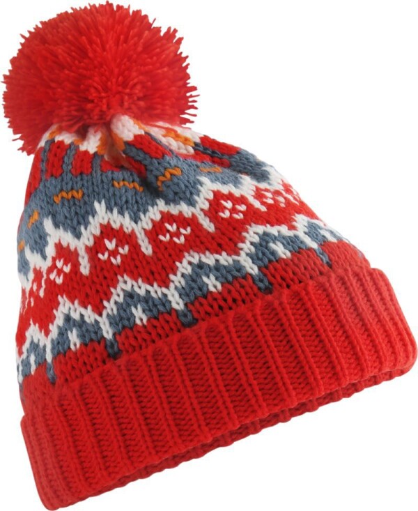 Bavlněná čepice s bambulí "Retro Ski"