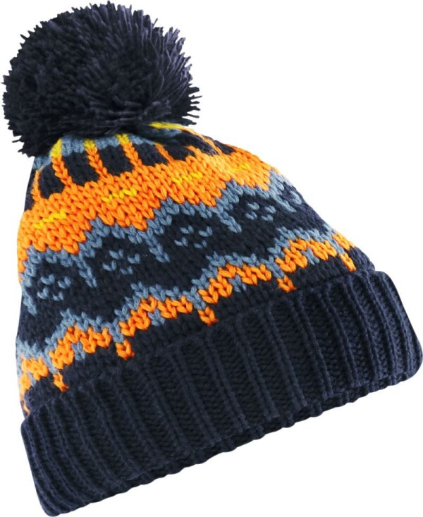 Bavlněná čepice s bambulí "Retro Ski"