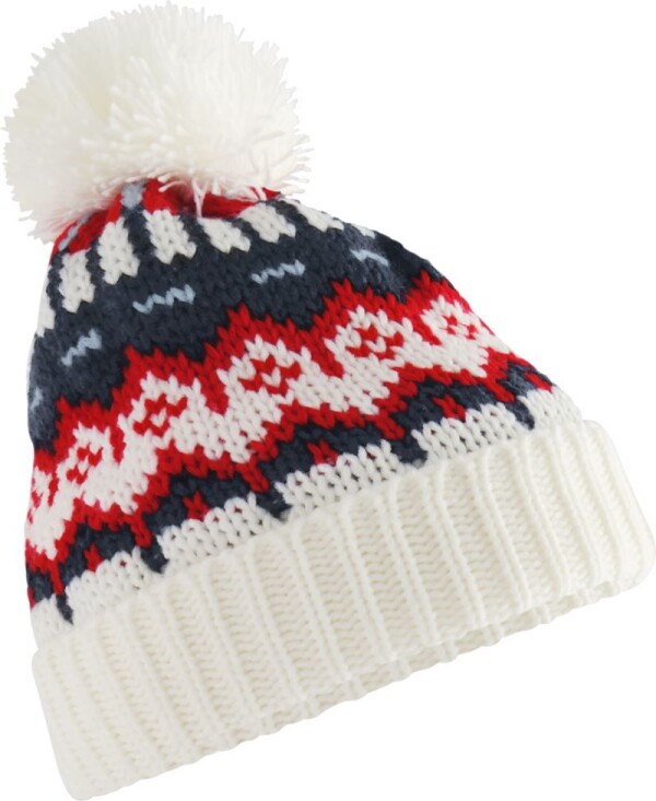 Bavlněná čepice s bambulí "Retro Ski"