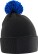 Dětská pletená čepice s bambulí "Snowstar" - ps-53443b-beechfield-b-443b-black-bright-royal-front-7eaaa83a-c511-4f80-bcdd-c3f95631b049-web - variant
