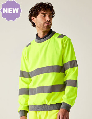Mikina s kulatým výstřihem Hi-Vis Pro Contract - Reklamnepredmety