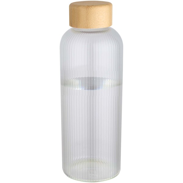 Mirage 650ml jednostěnná borosilikátová skleněná láhev s bambusovým víčkem