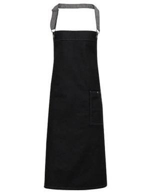 PW134 District Waxed Look Denim Bib Apron - Reklamnepredmety