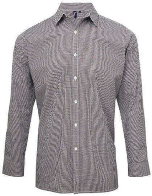 PW220 Mens Microcheck (Gingham) Long Sleeve Shirt - Reklamnepredmety
