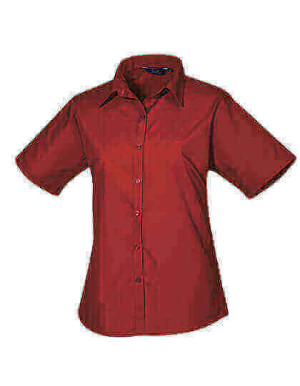 PW302 Ladies Poplin Short Sleeve Blouse - Reklamnepredmety