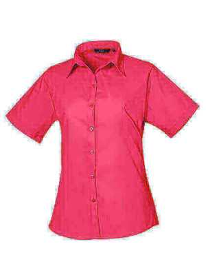 PW302 Ladies Poplin Short Sleeve Blouse - Reklamnepredmety