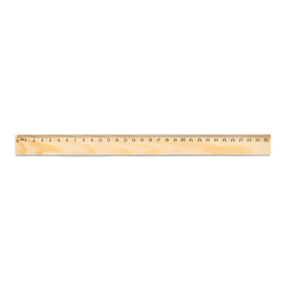 WESLEY 30. Pravítko z borovicového dřeva se stupnicí 30 cm