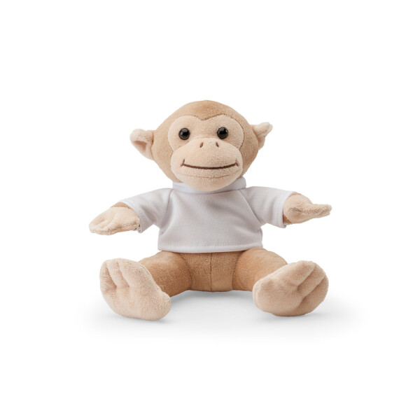 MONKY. Plyšová hračka ve tvaru opice s tričkem