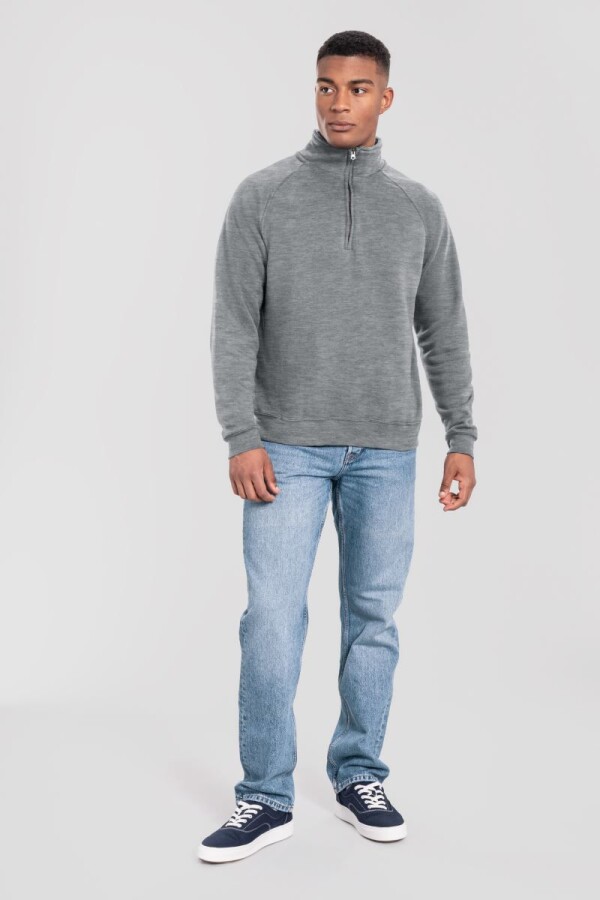 Těžká mikina s 1/4 zipem - Iconic Premium Zip Neck Sweat
