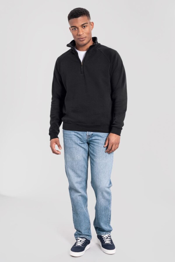 Těžká mikina s 1/4 zipem - Iconic Premium Zip Neck Sweat