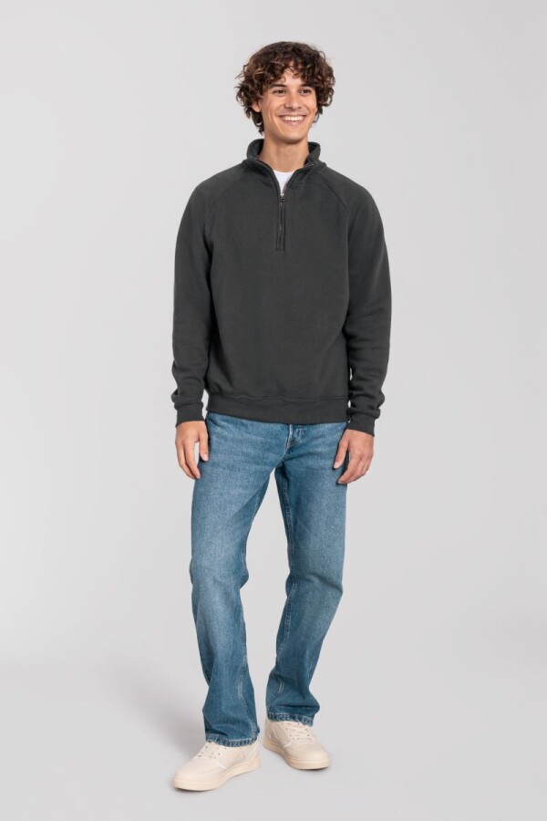 Těžká mikina s 1/4 zipem - Iconic Premium Zip Neck Sweat