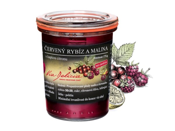 Džem červený rybíz a malina s kapkou citronu 175 g