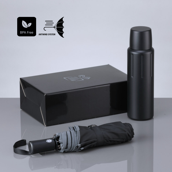 Scandic Set III: vacuum thermos 750 ml & automatic umbrella