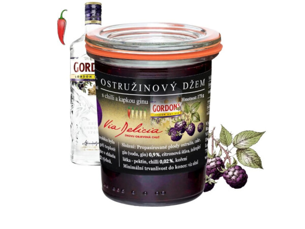 Ostružinový džem s chilli a kapkou ginu 175 g