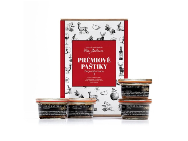 Prémiové paštiky – degustační sada 1 (jelení, kachní, srnčí, králičí)