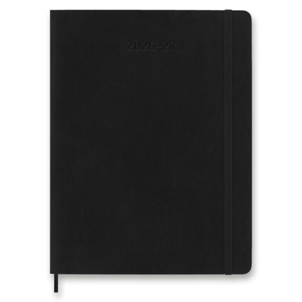 18-měsíční diář Moleskine 2026-27 - měkké desky, XL, týdenní - černý