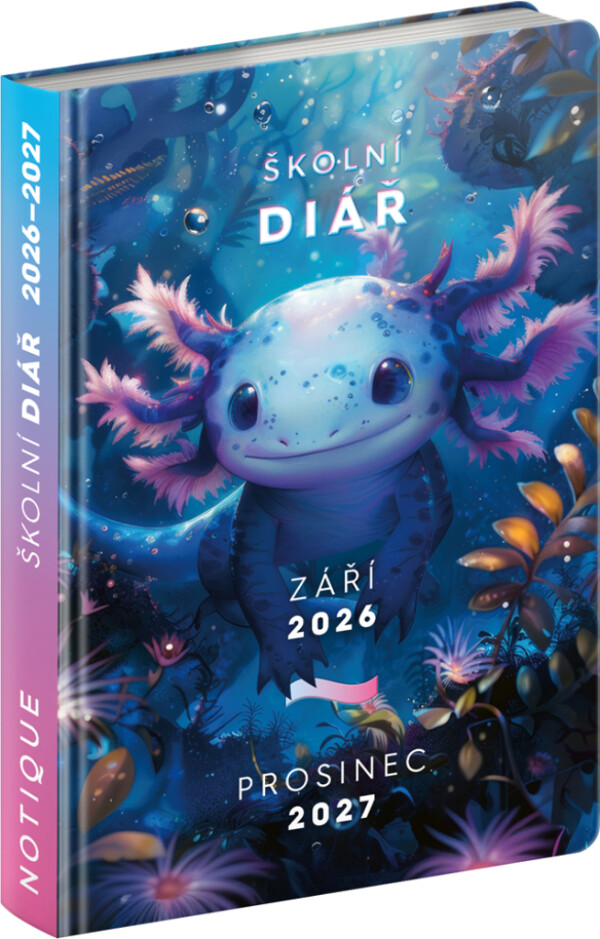 NOTIQUE Školní diář Axolotl CZ (září 2026 – prosinec 2027), 9,8 x 14,5 cm
