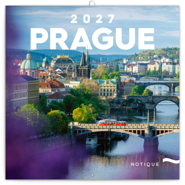 NOTIQUE Poznámkový kalendář Praha 2027, 30 x 30 cm