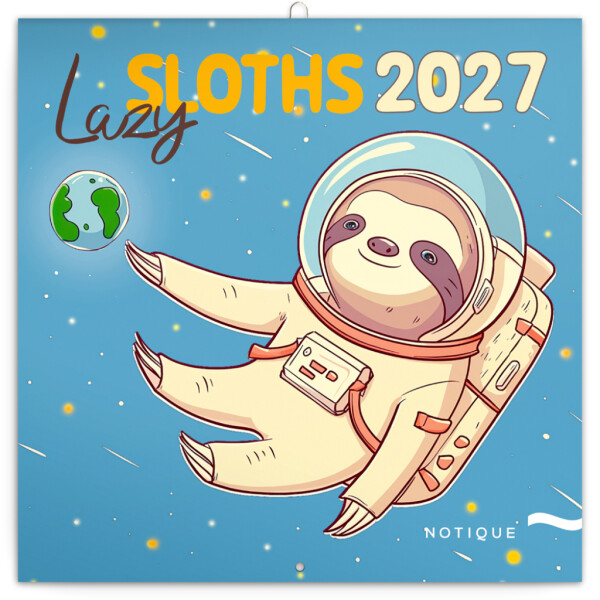 NOTIQUE Poznámkový kalendář Pohodoví lenochody 2027, 30 x 30 cm