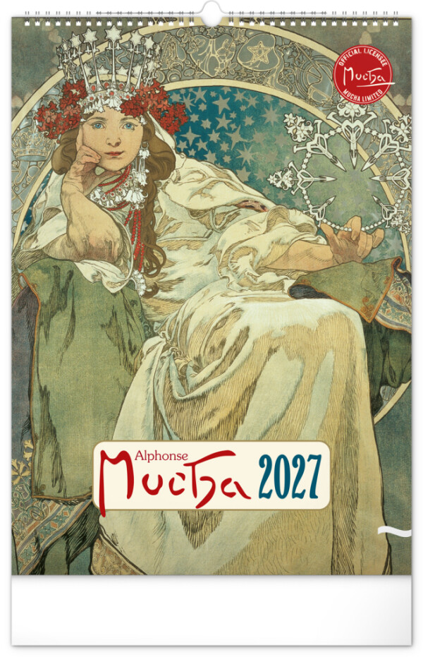 NOTIQUE Nástěnný kalendář Alfons Mucha 2027, 33 x 46 cm