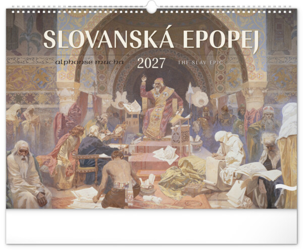 NOTIQUE Nástěnný kalendář Slovanská epopej – Alfons Mucha 2027, 48 x 33 cm