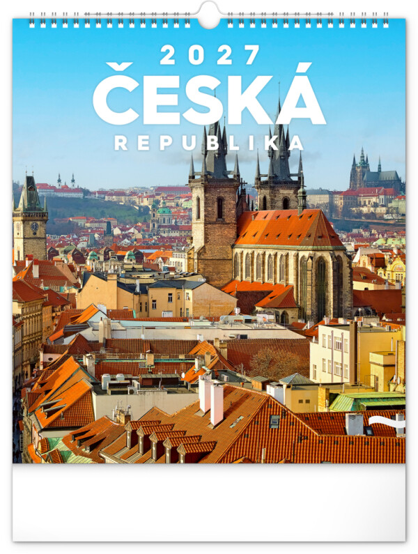 NOTIQUE Nástěnný kalendář Česká republika CZ 2027, 30 x 34 cm