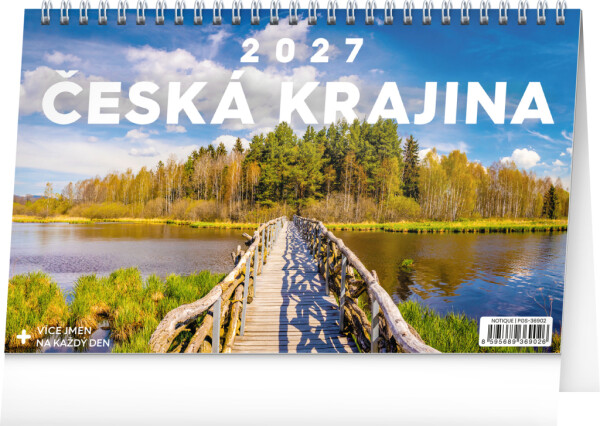 NOTIQUE Stolní kalendář Česká země CZ 2027, 23,1 x 14,5 cm
