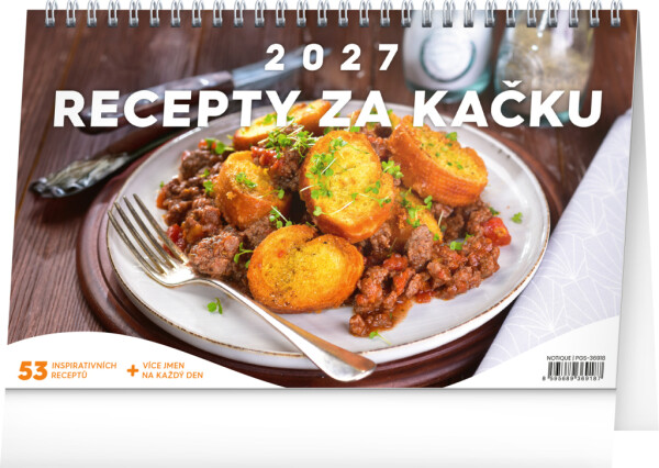 NOTIQUE Stolní kalendář Levné recepty CZ 2027, 23,1 x 14,5 cm