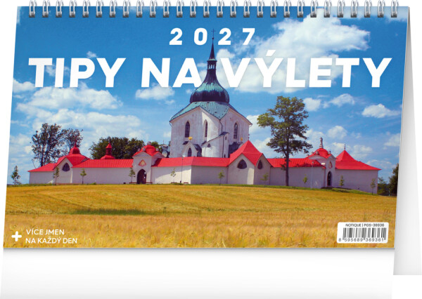 NOTIQUE Stolní kalendář Tipy na výlety CZ 2027, 23,1 x 14,5 cm