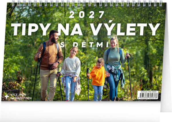 NOTIQUE Stolní kalendář Tipy na výlety s dětmi CZ 2027, 23,1 x 14,5 cm