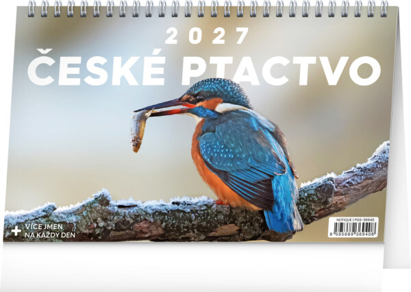 NOTIQUE Stolní kalendář České ptactvo CZ 2027, 23,1 x 14,5 cm