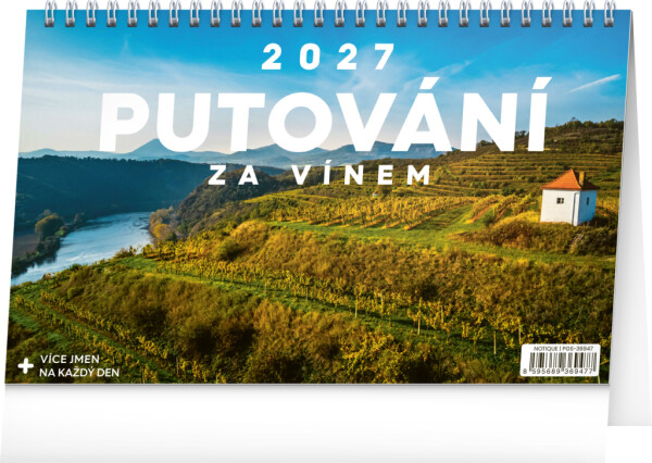 NOTIQUE Stolní kalendář Putování za vínem CZ 2027, 23,1 x 14,5 cm