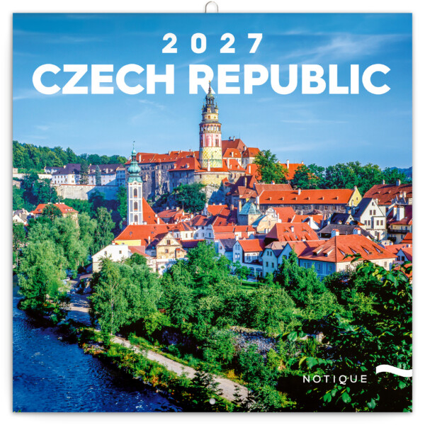 NOTIQUE Poznámkový kalendář Česká republika EN/CZ 2027, 20 x 20 cm