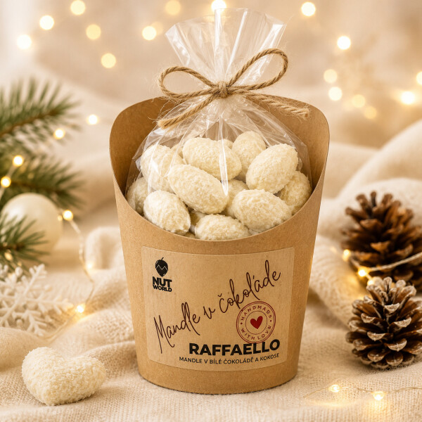 Mandle "RAFFAELLO" v celofánu a kelímku 180 g