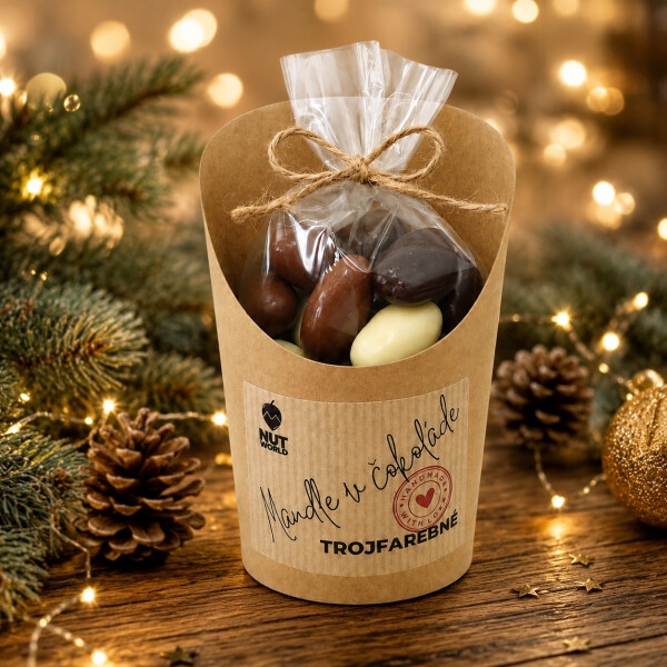 Mandle TŘÍBAREVNÉ v celofánu a kelímku 180 g