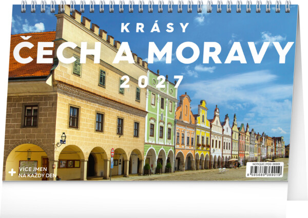 NOTIQUE Stolní kalendář Krásy Čech a Moravy CZ 2027, 23,1 x 14,5 cm