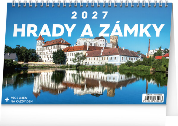 NOTIQUE Stolní kalendář Hrady a zámky CZ 2027, 23,1 x 14,5 cm