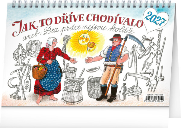NOTIQUE Stolní kalendář Jak to bývalo kdysi... CZ 2027 – Kamila Skopová, 23,1 x 14,5 cm