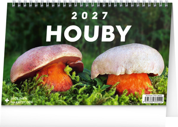 NOTIQUE Stolní kalendář Houby CZ 2027, 23,1 x 14,5 cm