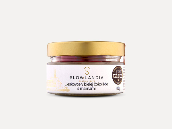 Lískovce v bílé čokoládě s malinami 100 g