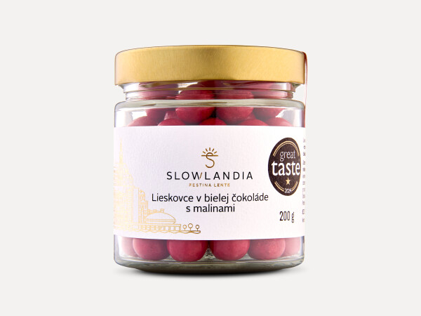 Lískovce v bílé čokoládě s malinami 250 g