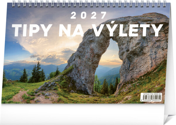 NOTIQUE Stolní kalendář Tipy na výlety 2027, 23,1 x 14,5 cm