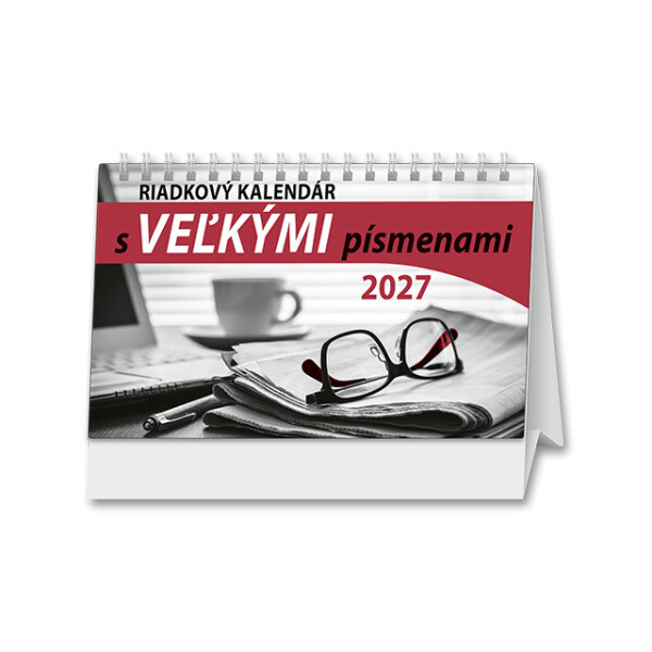 Stolní kalendář Řádkový s velkými písmeny 2027