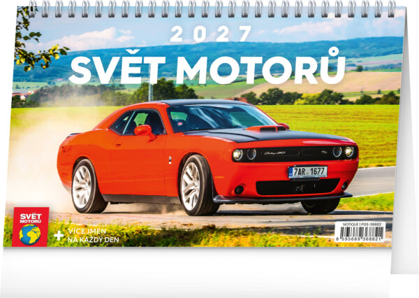 NOTIQUE Stolní kalendář Svět motorů CZ 2027, 23,1 x 14,5 cm