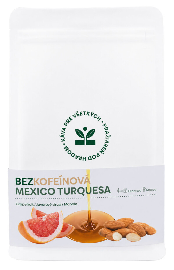 Zrnková káva – Mexico Turquesa (bezkofeinová) 200 g