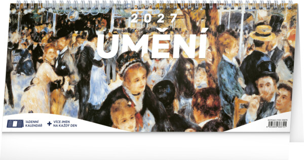NOTIQUE Stolní kalendář Umění CZ 2027 – 14-denní, 33 x 14,5 cm