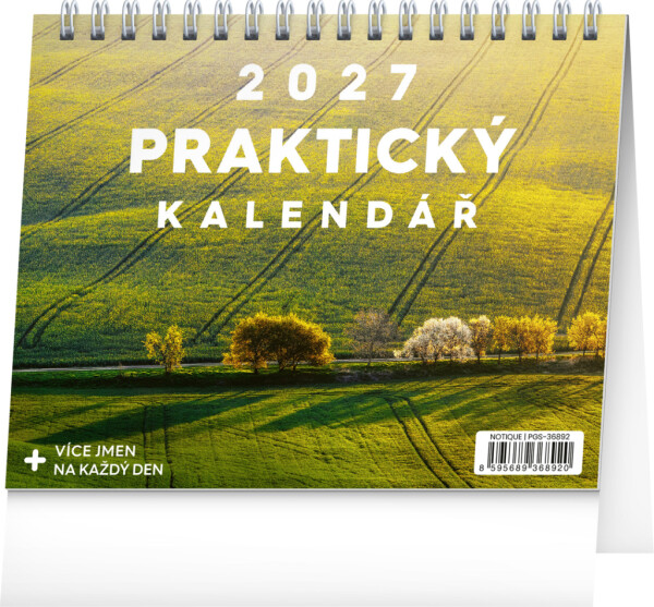 NOTIQUE Stolní kalendář Praktický kalendář s citáty CZ 2027, 16,5 x 13 cm