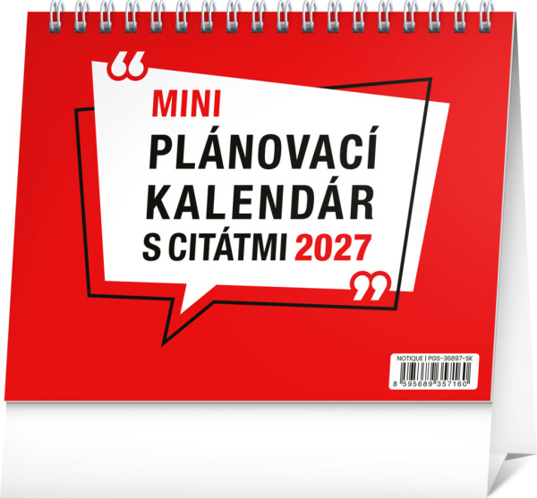 NOTIQUE Stolní kalendář Plánovací s citáty 2027, 16,5 x 13 cm